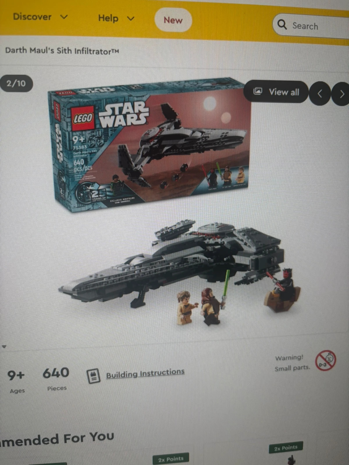 Lego Star Wars Darth Maul's Sith Infiltrator Set (75383)